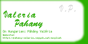 valeria pahany business card